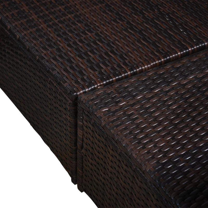 6 Piece Dark Brown Rattan Corner Sofa Set