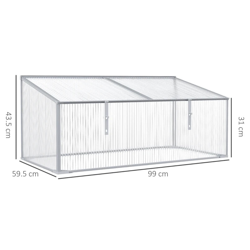 Green Polycarbonate Mini Greenhouse 99x60x44 cm