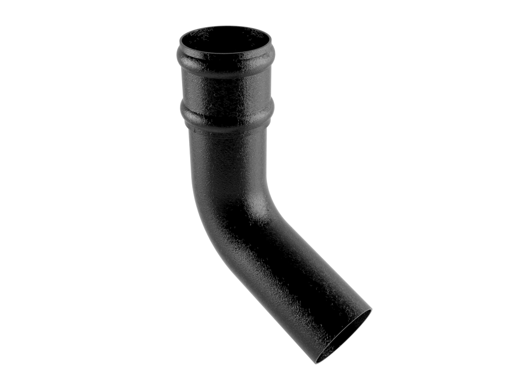 Cast Aluminium Black 63mm Collared Bend 112.5 Degrees