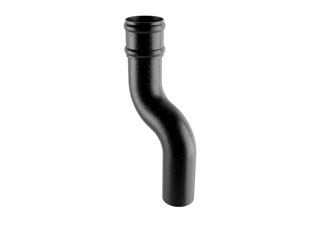 Cast Aluminium Black 76mm Collared 1 Part Offset Up To 150mm Projection - 135 Degrees