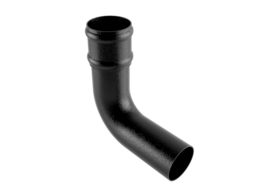 Cast Aluminium Black 63mm Collared Bend 92.5 Degrees