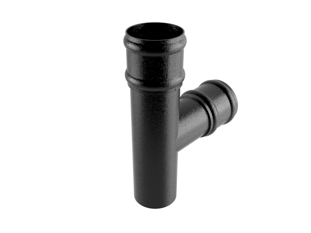 Cast Aluminium Black 76mm Collared Y-Junction 92.5 Degrees