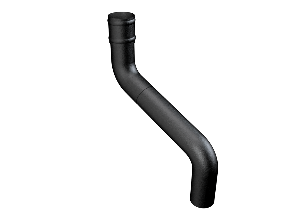 Cast Aluminium Black 76mm Collared 2 Part Offset 150mm-400mm Projection