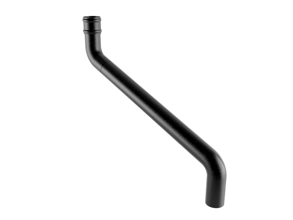 Cast Aluminium Black 76mm Collared 2 Part Offset 401-750mm Projection