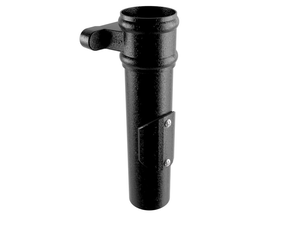 Cast Aluminium Black 76mm Eared Access Pipe - 0.30m