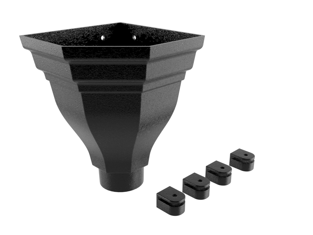 ARP Merus Small Large Aluminium Corner Hopper - 76mm Dia Outlet Flushfit