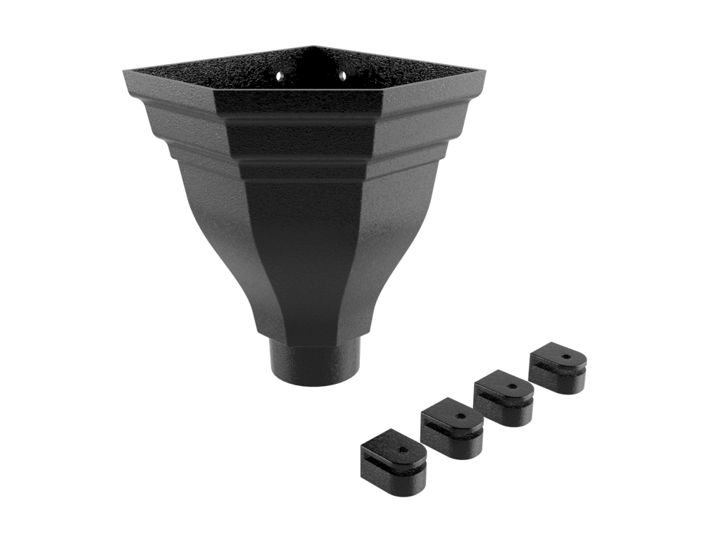 ARP Merus Small Cast Aluminium Corner Hopper - 76mm Dia Outlet Flushfit