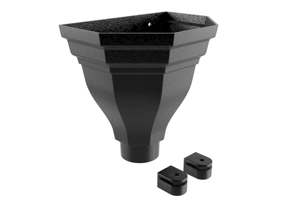 Merus Small Cast Aluminium Hopper - 76mm Dia Outlet Flushfit