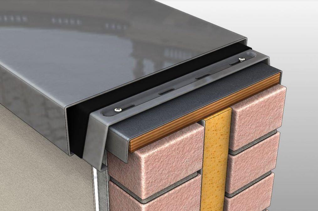 Alumasc Skyline 422mm Aluminium Coping - Suitable For 331-360mm Wall - 90 Degree Angle - RAL 7016 Anthracite Grey