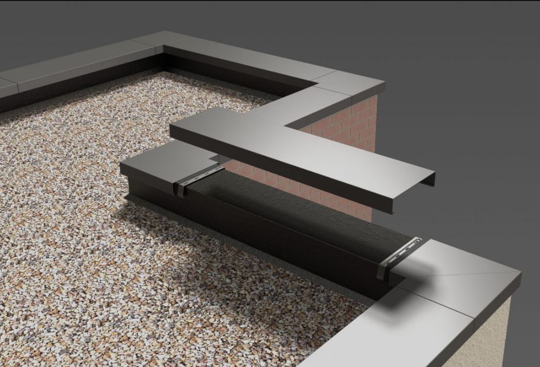 Alumasc Skyline 422mm Aluminium Coping - Suitable For 301-360mm Wall - 135 Degree Angle - RAL 7016 Anthracite Grey