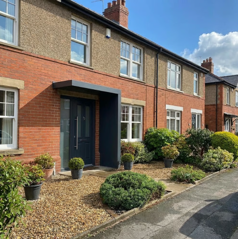 160x90cm Aluminium Canopy With LED Light Strip & Side Panel - Anthracite Grey (Left or Right)