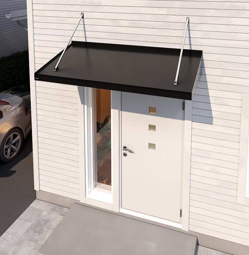 Aurelius LuxeSteel LED Entrance Canopy with Dual Soffit Arms