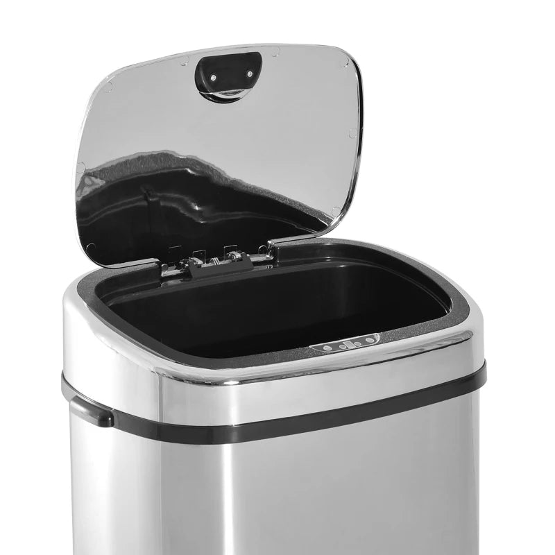 68L Stainless Steel Automatic Sensor Kitchen Trash Bin Silver
