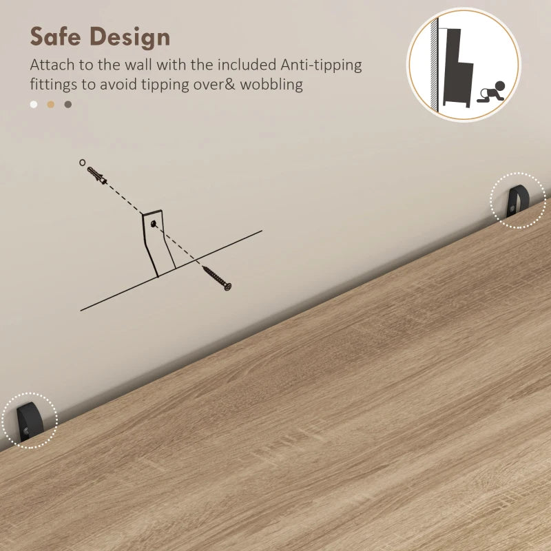 Modern 172cm Freestanding Kitchen Cupboard with Doors and Shelves for Dining Room Storage