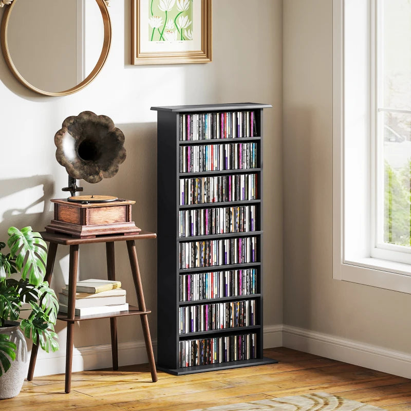 360 CD Storage Unit - Black | Stylish & Durable Media Organizer for CDs, DVDs, and Games | Space-Saving Design