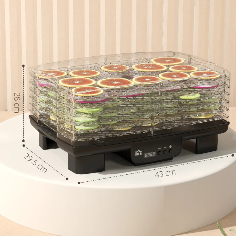 Premium Six-Tray Food Dehydrator - Black | Efficient, Versatile, Perfect for Healthy Snacks & Preserving Fruits, Vegetables, and Jerky