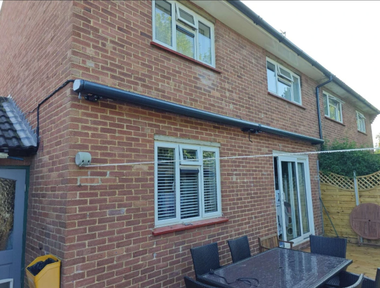 Grey 3.5m x 3m Electric Awning With LED Lights - Fully Retractable