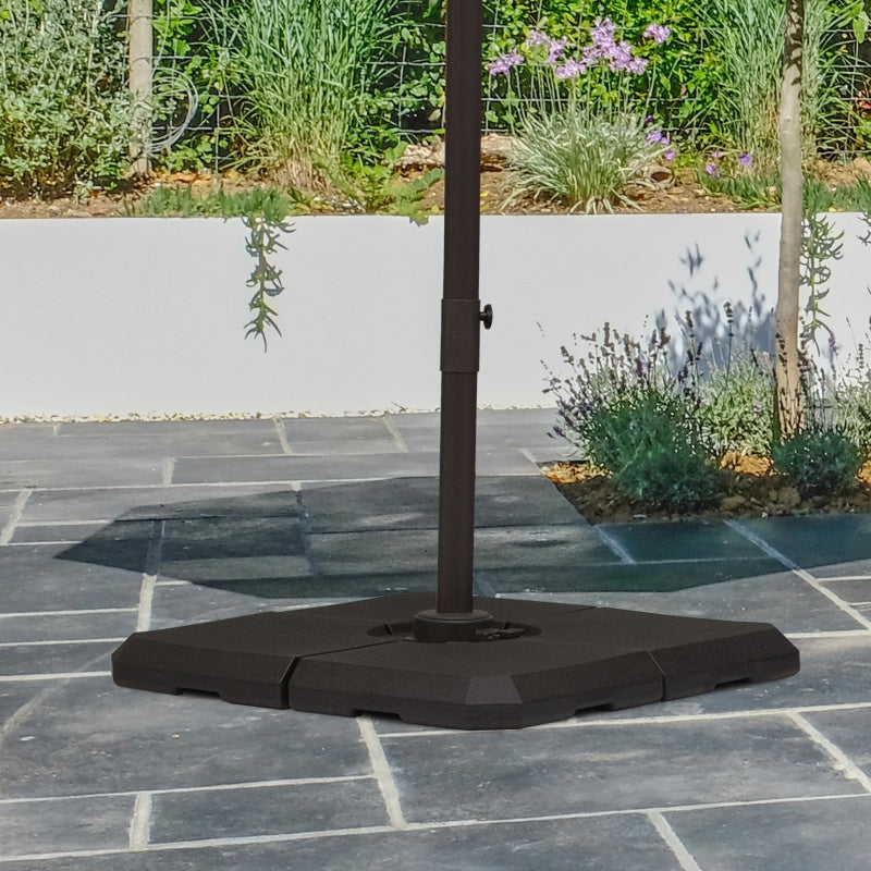 Black Cantilever Parasol Base Stand Weights, Set of 4, Up to 120kg