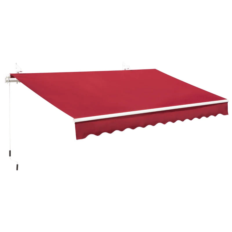 4m x2.5m Manual Awning With Handle - Red