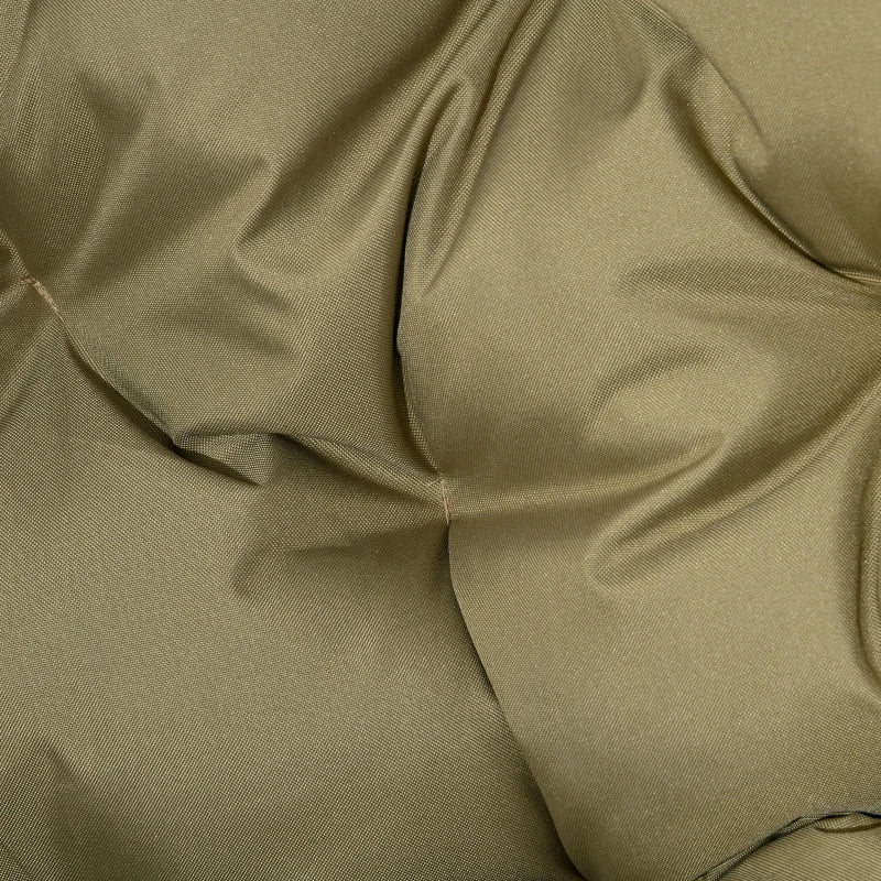 Khaki Folding 2 Seater Outdoor Egg Chair with Cushion and Cup Holders