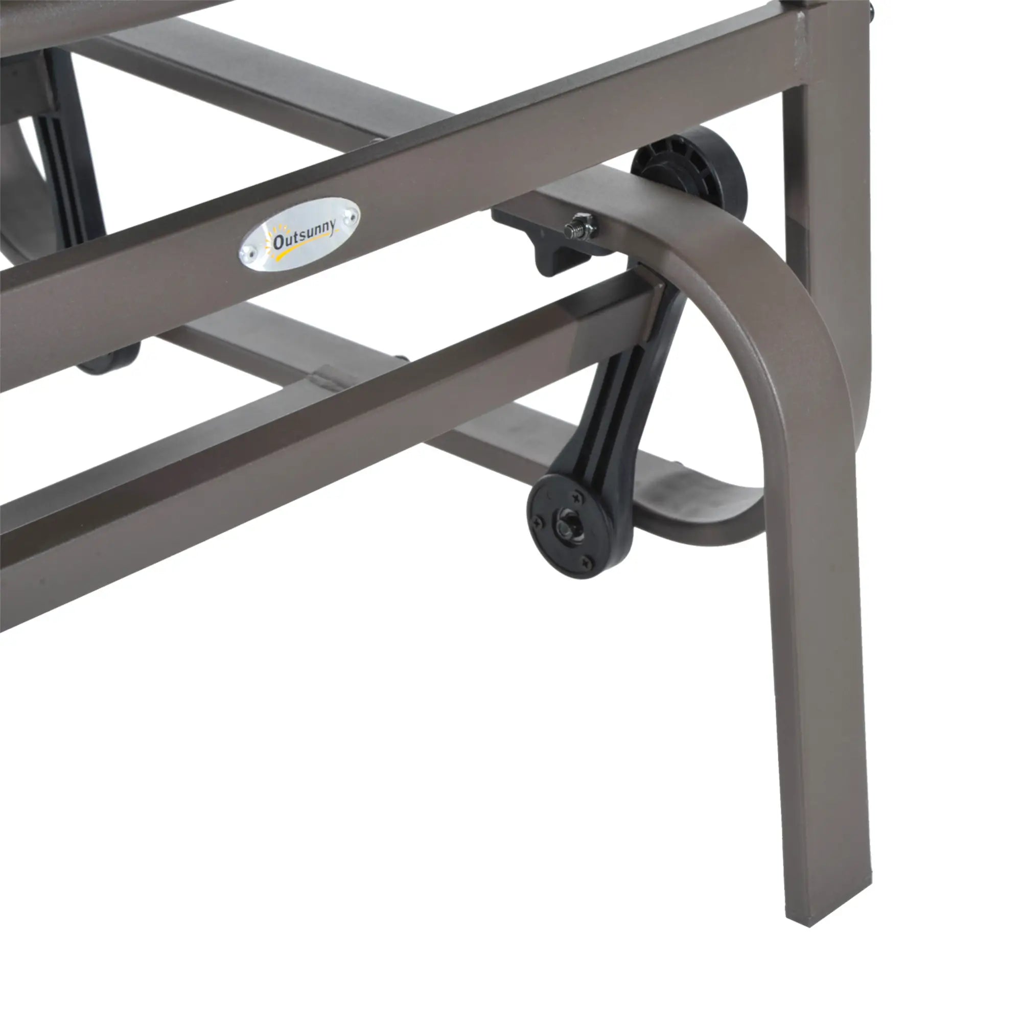 Grey & Brown Outdoor Gliding Rocking Chair - Sturdy Metal Frame