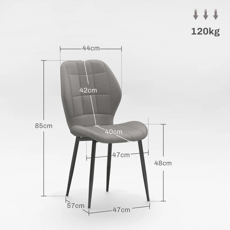 Set of 4 Light Blue Flannel Relaxed Tub Dining Chairs - Comfortable, Stylish Seating for Home or Restaurant