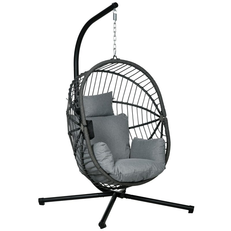 Grey Fully Padded Hanging Egg Chair