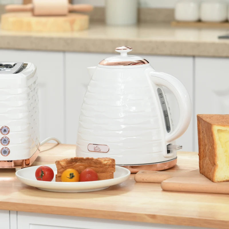 3kW Rapid Boil Honeycomb Kettle in Cream - Stylish Electric Tea Kettle for Fast Boiling and Modern Kitchen Decor