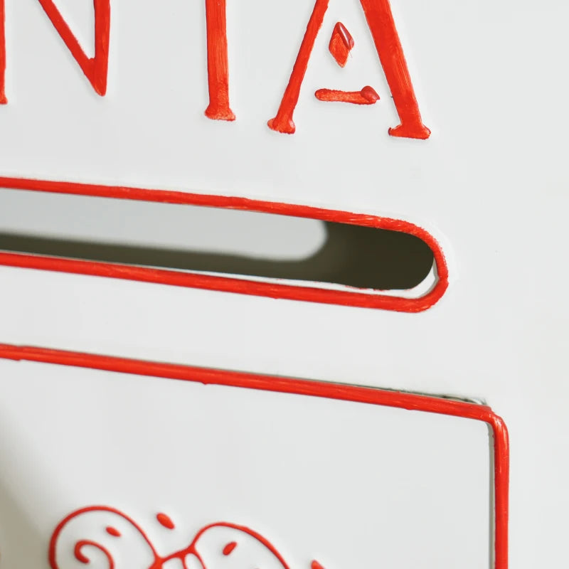 A5 Christmas Letter Postbox - Festive White & Red Design for Holiday Mail, Perfect for Letters to Santa