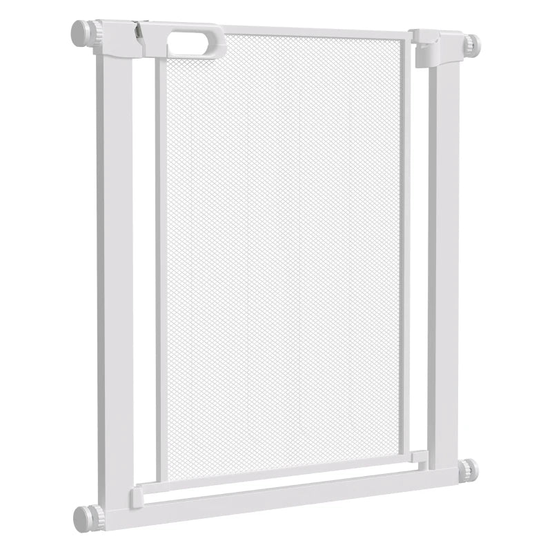Adjustable Pet Safety Gate for Doorways & Staircases - 75-82cm Wide, White, Ideal for Hallways & Home Safety