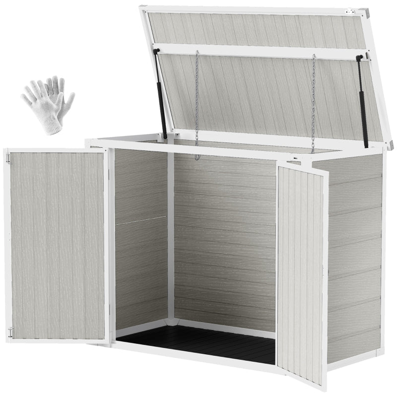 4.7ft x 2.5ft Lockable Light Grey Garden Shed - Outdoor Storage for 2 Trash Cans & Tools