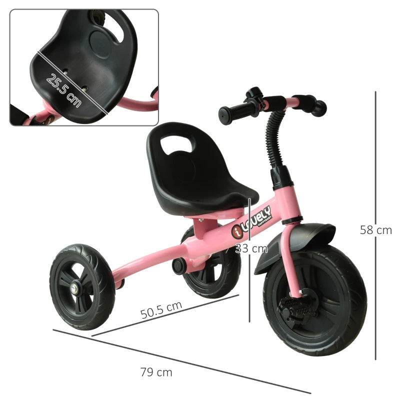 Pink Kids Trike - Toddler Tricycle for 1.5-4 Years - 3-Wheel Ride-On Bike for Children