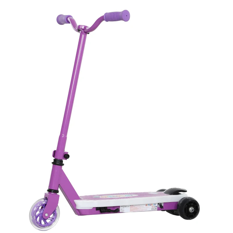 Electric Scooter for Kids 4-7 Years with LED Lights and Rear Wheels Purple