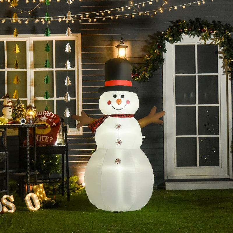 6ft Giant Inflatable Snowman Christmas Decoration with LED Lights - Cute Family Fun for Indoor & Outdoor Holiday Decor