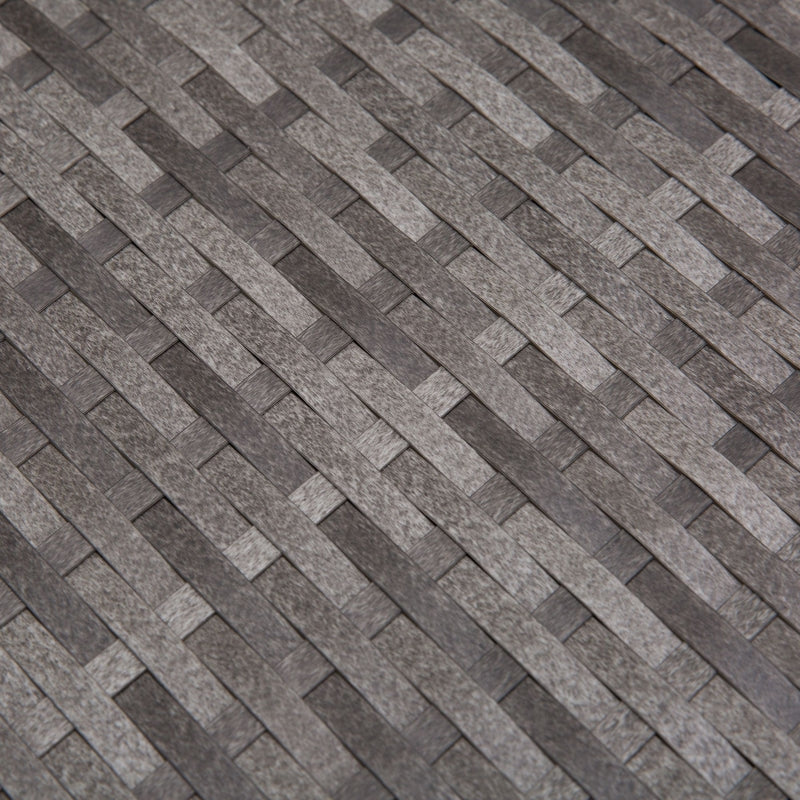 3 Piece Rattan Sofa With Blue Cushions