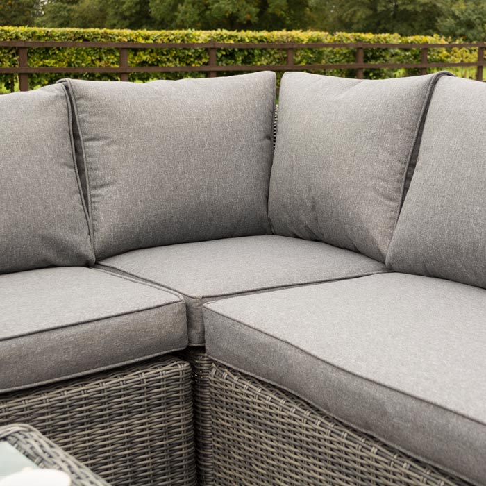 Grey Weave Rattan Curved Corner Sofa Set