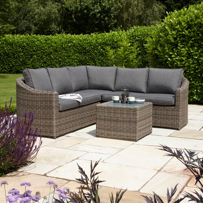 Outdoor Corner Sofa Set Natural Weave