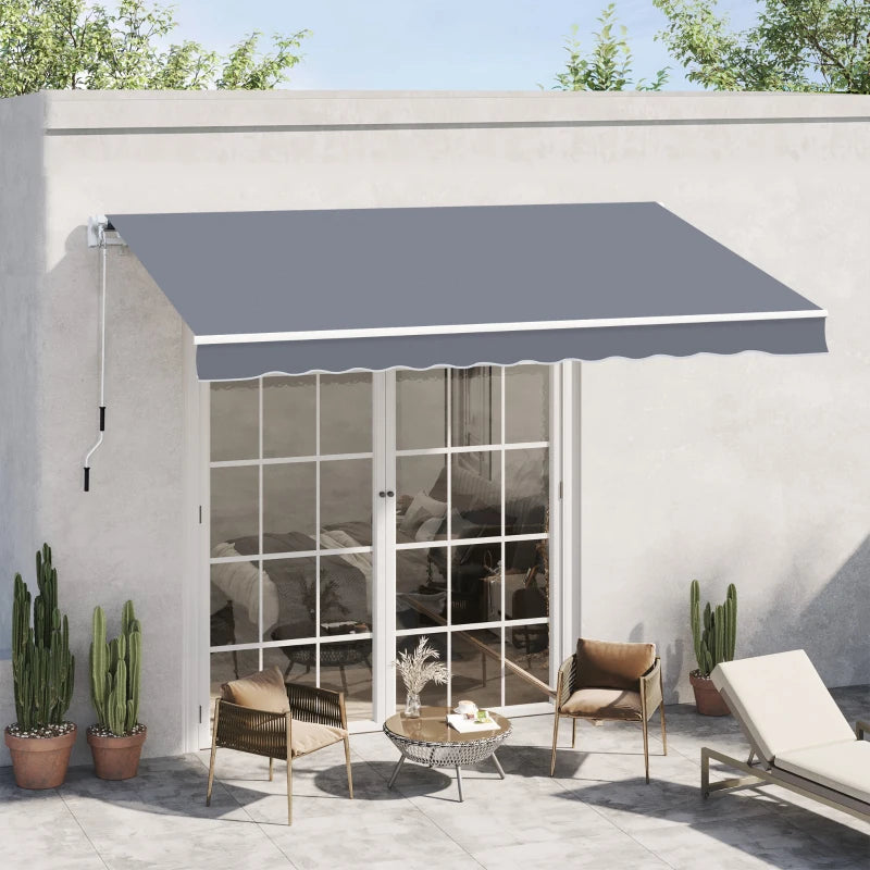 Grey 4m x 3m Awning - Fully Retractable