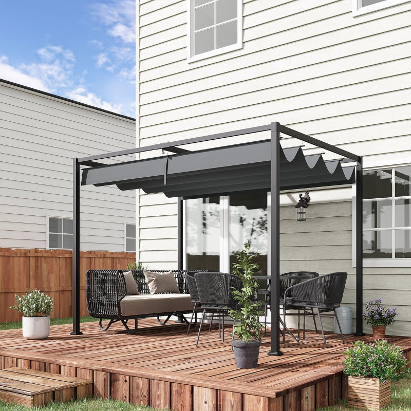 3m x 2m Grey Metal Pergola