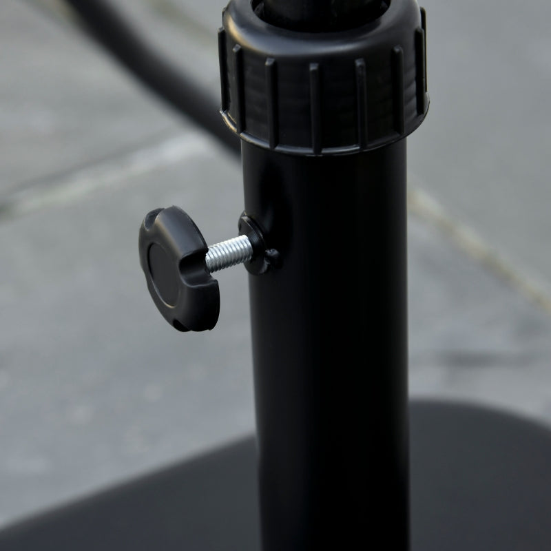 Black Square Concrete Garden Parasol Base Holder - 11kg