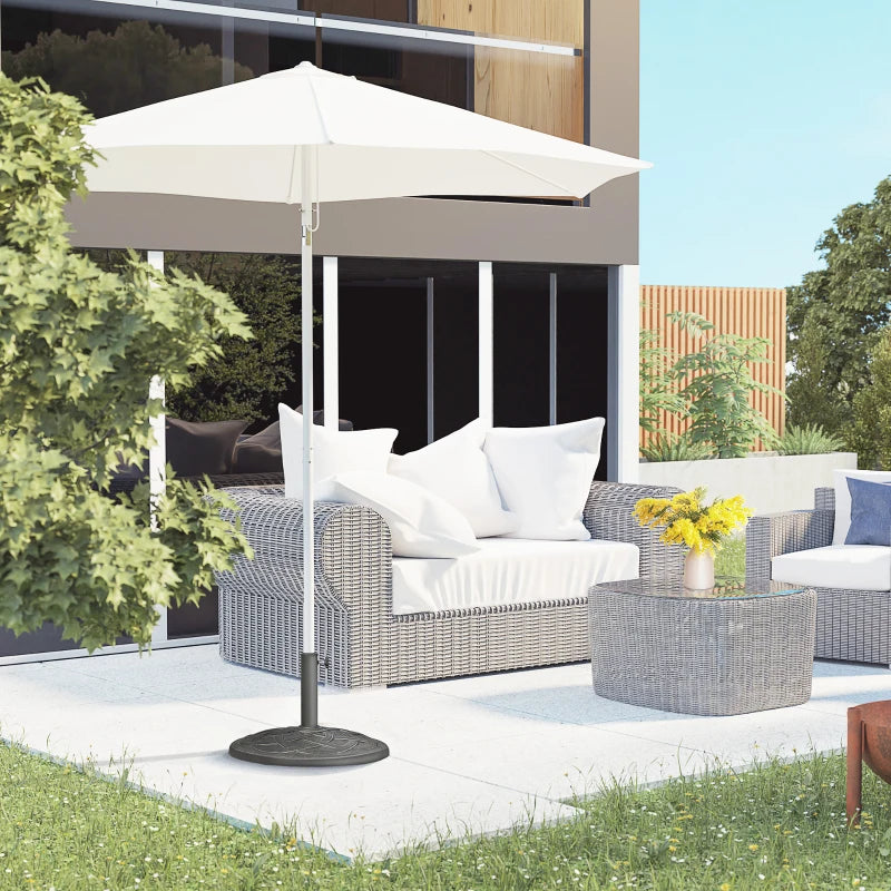 Black Resin Umbrella Base for Garden Parasol - Fits Φ38mm to Φ48mm Pole