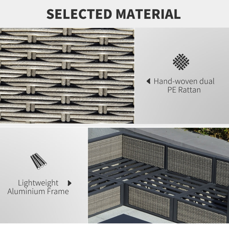 6-Piece Elegance Alcove Patio Wicker Corner Sofa Set