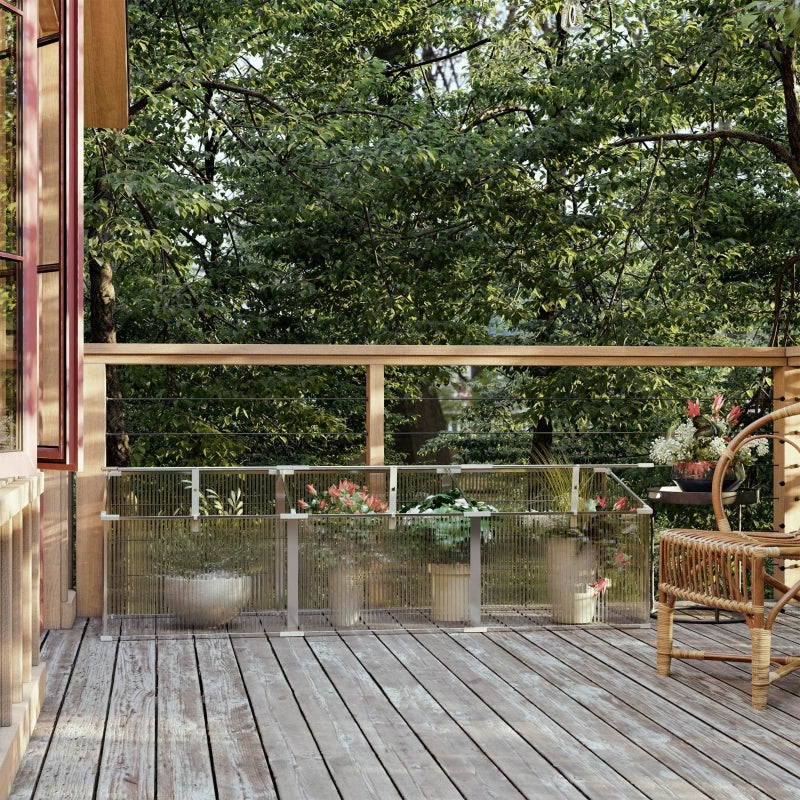 Green Polycarbonate Raised Bed Greenhouse 180x51x51cm