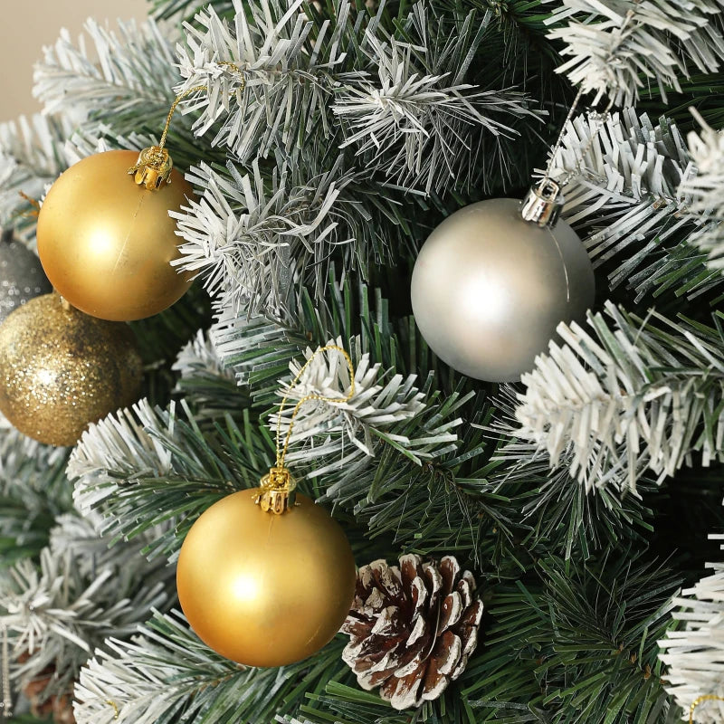 7ft Snow-Dipped Artificial Pine Christmas Tree - Realistic Holiday Decor for Festive Home Decoration