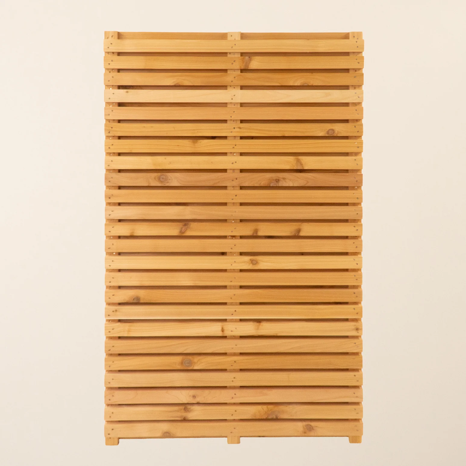 Double Sided Planed Cedar or Larch Slatted Fence Panel Horizontal Garden Privacy Screen