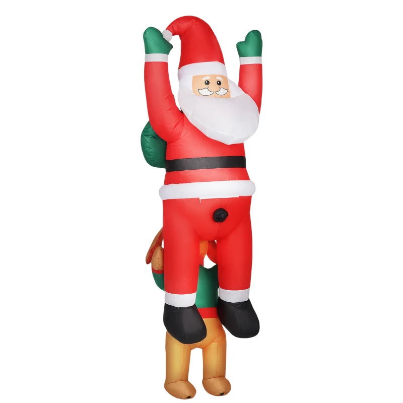 7FT Inflatable Santa with Dog - LED Christmas Decoration for Indoor & Outdoor Holiday Home Decor