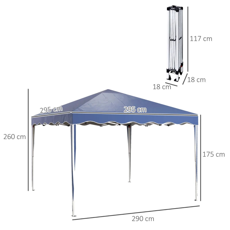 Blue Adjustable Height Pop-Up Gazebo with Bag