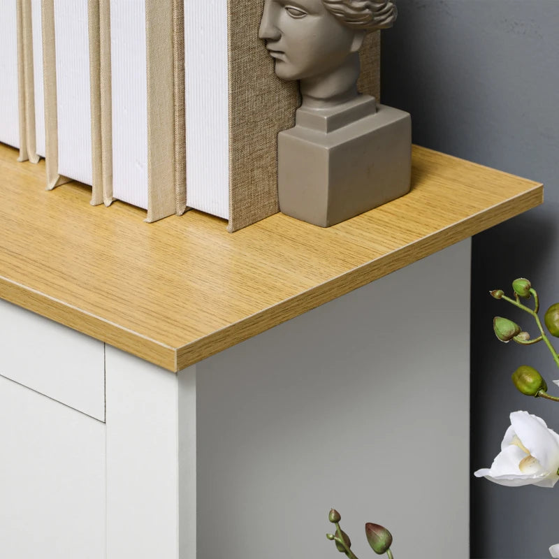 Modern White Sideboard Storage Cabinet with Double Doors & Drawers - Stylish Kitchen Cupboard for Dining Room, Living Room & Entryway