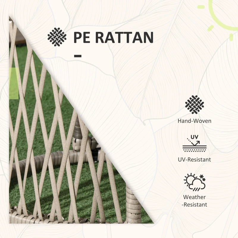 Grey Rattan Garden Moon Chair Set - 3-Piece