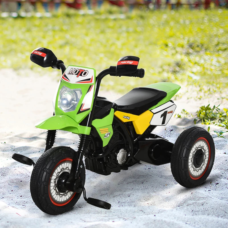 Toddler Pedal Motorcycle Tricycle with Music & Lights - Kids Ride-On for Boys & Girls 18-36 Months - Green Gift